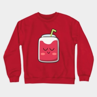 Kawaii Cute strawberry fruit juice drink Crewneck Sweatshirt